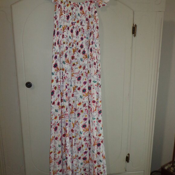 NWOT ANANDAS COLLECTION Hi-Lo Floral Sundress XL Smocked Bodice Ruffle Shoulder - Picture 10 of 13